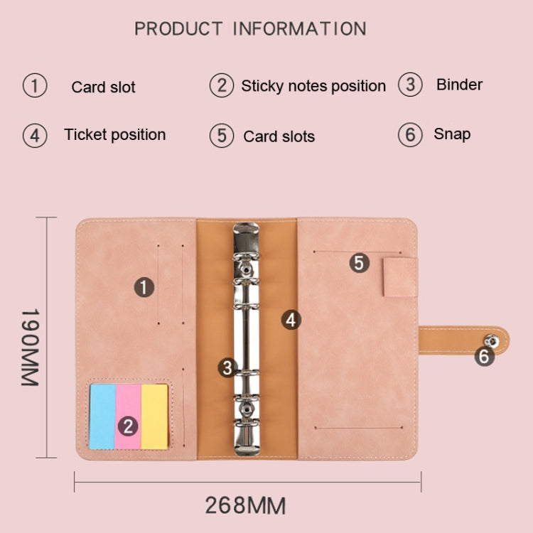 H666 Raccoglitore a fogli mobili A6 Manuale del budget in contanti Taccuino in pelle PU vintage con finestra, H666 Light Gray, H666 Dark Gray, H666 Amber Brown, H666 Treasure Blue, H666 Denim Blue, H666 Retro Green, H666 Taro Purple, H666 Pink