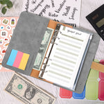 H666 Raccoglitore a fogli mobili A6 Manuale del budget in contanti Taccuino in pelle PU vintage con finestra, H666 Light Gray, H666 Dark Gray, H666 Amber Brown, H666 Treasure Blue, H666 Denim Blue, H666 Retro Green, H666 Taro Purple, H666 Pink
