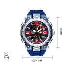 SMAEL 1921 Orologio sportivo da uomo con doppio movimento Orologio da polso per studenti con sveglia notturna multifunzionale