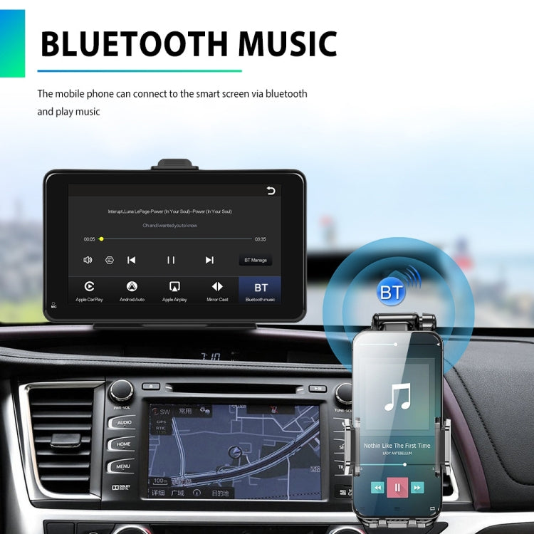 A3135 Schermo intelligente cablato HD da 7 pollici con CarPlay wireless + Android Auto + Android, Without Camera, With Camera