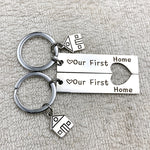 Ciondolo per casa portachiavi in acciaio al titanio in acciaio inossidabile, House Keychain
