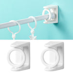 4pcs Girevole Cerchio Triangolo Anello Asta Telescopica Gancio Puntelli Staffa Fissa, White Adhesive Model, Transparent Adhesive Model