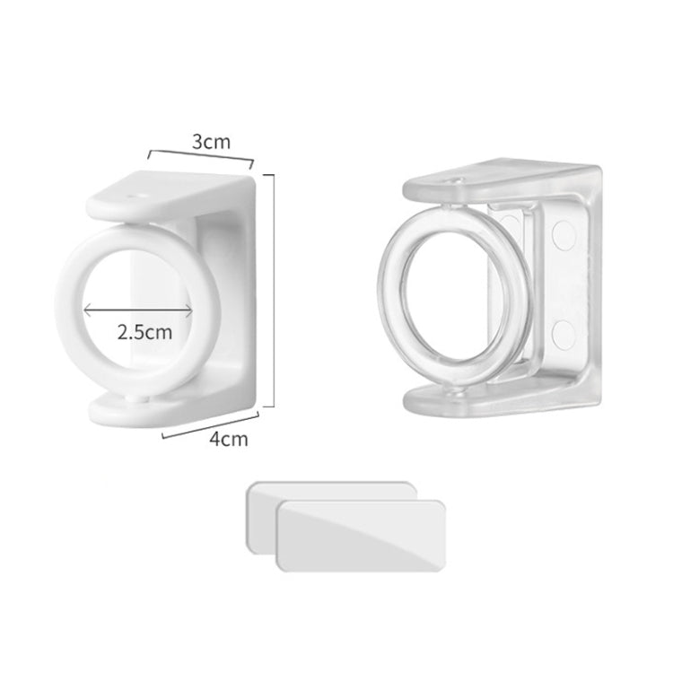 4pcs Girevole Cerchio Triangolo Anello Asta Telescopica Gancio Puntelli Staffa Fissa, White Adhesive Model, Transparent Adhesive Model
