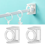 4pcs Girevole Cerchio Triangolo Anello Asta Telescopica Gancio Puntelli Staffa Fissa, White Adhesive Model, Transparent Adhesive Model