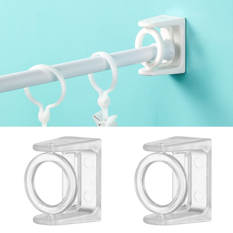 4pcs Girevole Cerchio Triangolo Anello Asta Telescopica Gancio Puntelli Staffa Fissa, White Adhesive Model, Transparent Adhesive Model