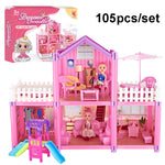 Bambini che passano la casa delle bambole giocattolo domestico Princess Castle Set Simulation Disguise House, DSJ55-1 105pcs/set, DSJ55-2 126pcs/set, DSJ55-3 149pcs/set, DSJ55 162pcs/set, DSJ55-B 214pcs/set, DSJ55-C 222pcs/set, DSJ55-A 274pcs/set