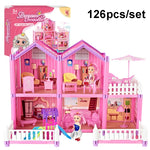 Bambini che passano la casa delle bambole giocattolo domestico Princess Castle Set Simulation Disguise House, DSJ55-1 105pcs/set, DSJ55-2 126pcs/set, DSJ55-3 149pcs/set, DSJ55 162pcs/set, DSJ55-B 214pcs/set, DSJ55-C 222pcs/set, DSJ55-A 274pcs/set