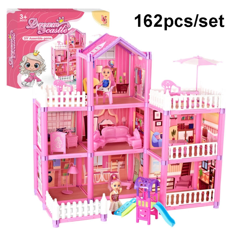 Bambini che passano la casa delle bambole giocattolo domestico Princess Castle Set Simulation Disguise House, DSJ55-1 105pcs/set, DSJ55-2 126pcs/set, DSJ55-3 149pcs/set, DSJ55 162pcs/set, DSJ55-B 214pcs/set, DSJ55-C 222pcs/set, DSJ55-A 274pcs/set