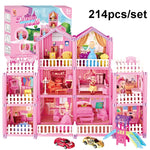 Bambini che passano la casa delle bambole giocattolo domestico Princess Castle Set Simulation Disguise House, DSJ55-1 105pcs/set, DSJ55-2 126pcs/set, DSJ55-3 149pcs/set, DSJ55 162pcs/set, DSJ55-B 214pcs/set, DSJ55-C 222pcs/set, DSJ55-A 274pcs/set