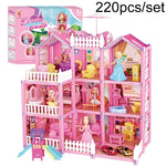 Bambini che passano la casa delle bambole giocattolo domestico Princess Castle Set Simulation Disguise House, DSJ55-1 105pcs/set, DSJ55-2 126pcs/set, DSJ55-3 149pcs/set, DSJ55 162pcs/set, DSJ55-B 214pcs/set, DSJ55-C 222pcs/set, DSJ55-A 274pcs/set