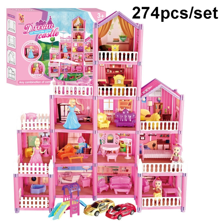 Bambini che passano la casa delle bambole giocattolo domestico Princess Castle Set Simulation Disguise House, DSJ55-1 105pcs/set, DSJ55-2 126pcs/set, DSJ55-3 149pcs/set, DSJ55 162pcs/set, DSJ55-B 214pcs/set, DSJ55-C 222pcs/set, DSJ55-A 274pcs/set