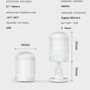 Tuya Smart App ZigBee Rilevatore di sensori di movimento a infrarossi senza fili umani, Tuya ZigBee
