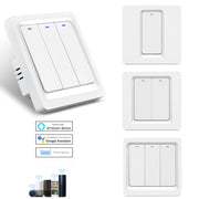 Tuya ZigBee Smart Single-fire Zero-fire Sharing Switch Controllo del telefono Pannello vocale Spina europea, Specifiche:, 1 Button, 2 Buttons, 3 Buttons