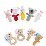 Giocattoli a sonagli per le mani del bambino Giocattoli con impugnatura a mano Giocattoli lenitivi per neonati, stile:, Giraffe, Pink Rabbit, Little Grey Elephant, Koala, Piggy, Monkey, White Rabbit, Little Red Mouse, Little Flower Elephant, Little Ban...