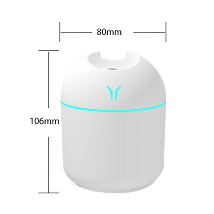 Umidificatore per auto con luce notturna colorata da tavolo USB Mini, specifiche:, 250ml (Y-White), 250ml (Y-Pink), 250ml (Y-Blue), 220ml (Y2-White), 220ml (Y2-Pink), 220ml (Y2-Blue)