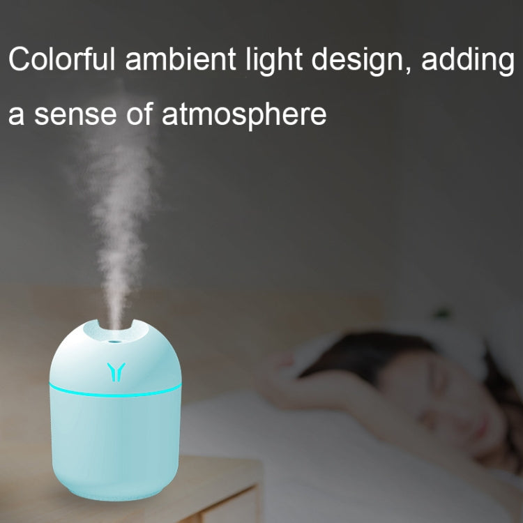 Umidificatore per auto con luce notturna colorata da tavolo USB Mini, specifiche:, 250ml (Y-White), 250ml (Y-Pink), 250ml (Y-Blue), 220ml (Y2-White), 220ml (Y2-Pink), 220ml (Y2-Blue)