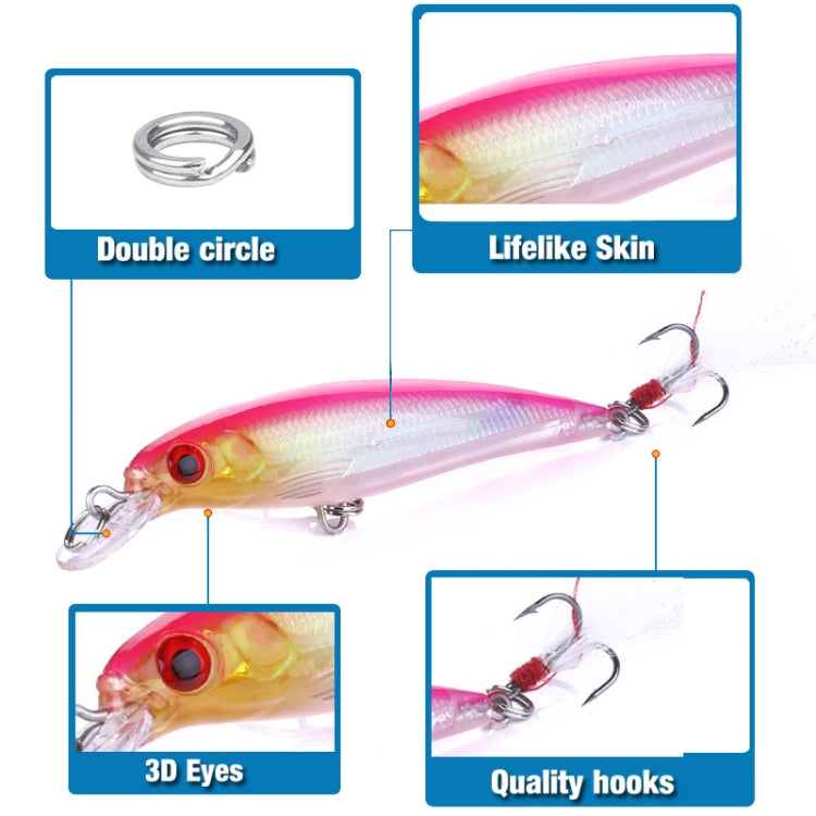 HENGJIA MI094 Simulazione Laser Esche finte Minnow Esche da pesca, 1, 2, 3, 4, 5, 6, 7, 8, 9, 10, 10 Colors Boxed