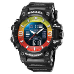 SMAEL 8049 Orologio sportivo impermeabile da uomo Orologio elettronico multifunzione con luce notturna