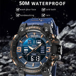 SMAEL 8049 Orologio sportivo impermeabile da uomo Orologio elettronico multifunzione con luce notturna