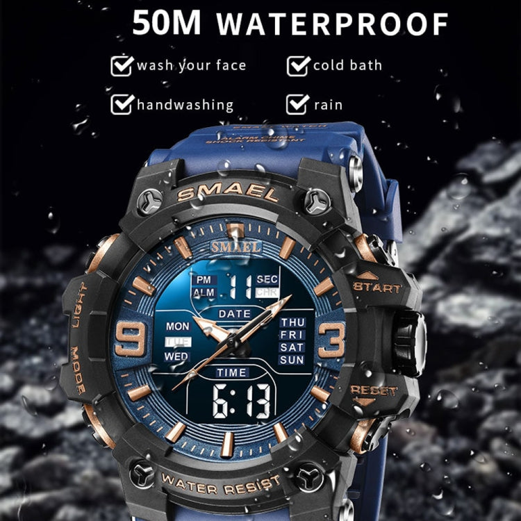 SMAEL 8049 Orologio sportivo impermeabile da uomo Orologio elettronico multifunzione con luce notturna