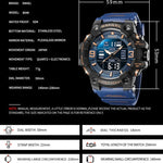 SMAEL 8049 Orologio sportivo impermeabile da uomo Orologio elettronico multifunzione con luce notturna