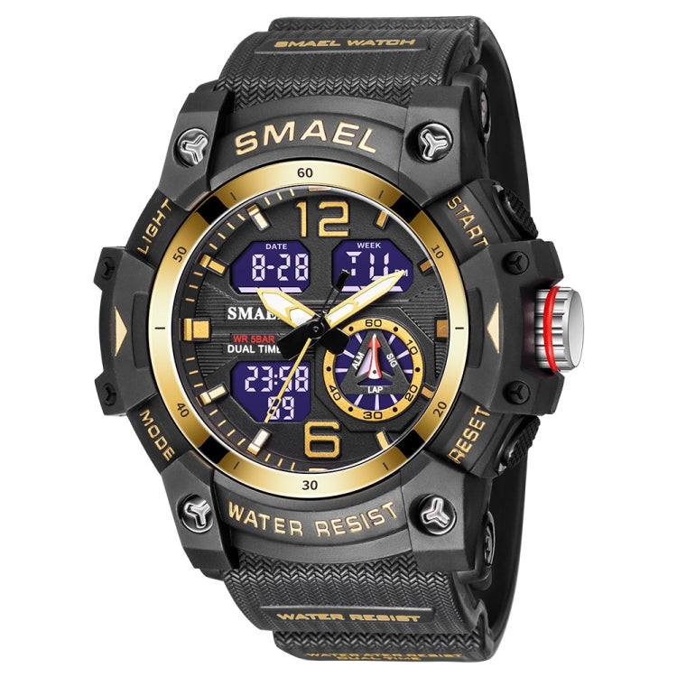 SMAEL 8007 Orologio elettronico al quarzo con doppio display impermeabile per sport all'aria aperta