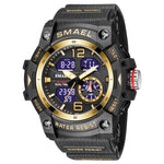 SMAEL 8007 Orologio elettronico al quarzo con doppio display impermeabile per sport all'aria aperta