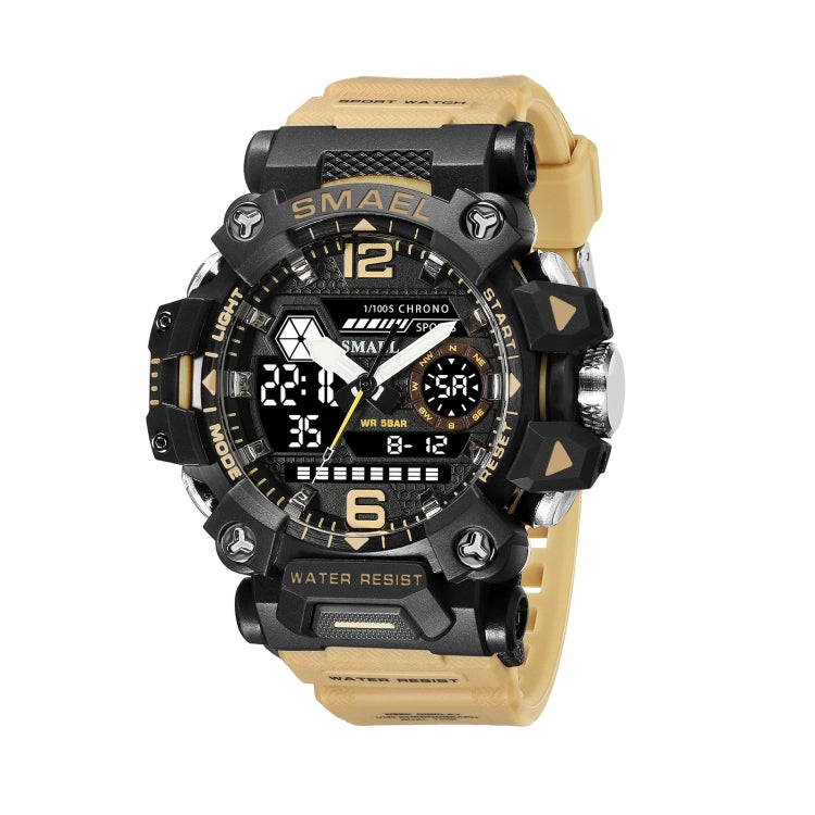 SMAEL 8072 Orologio da uomo elettronico multifunzionale da esterno in lega Orologio impermeabile con doppio display
