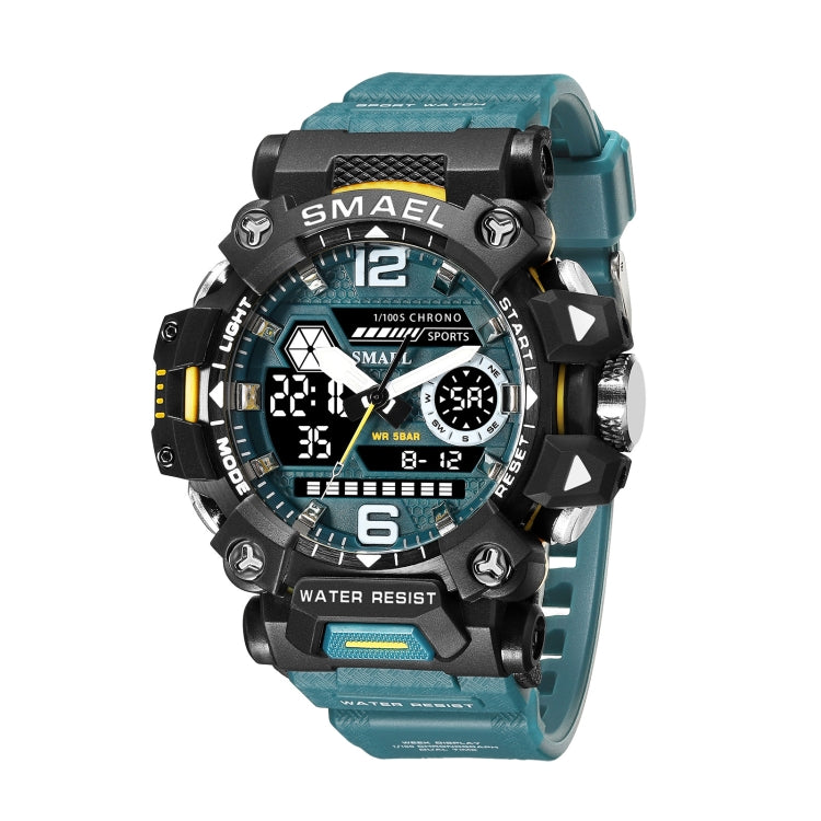 SMAEL 8072 Orologio da uomo elettronico multifunzionale da esterno in lega Orologio impermeabile con doppio display
