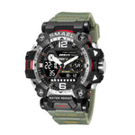 SMAEL 8072 Orologio da uomo elettronico multifunzionale da esterno in lega Orologio impermeabile con doppio display