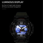 SMAEL 8072 Orologio da uomo elettronico multifunzionale da esterno in lega Orologio impermeabile con doppio display
