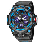 SMAEL 8008 Orologio da uomo luminoso impermeabile multifunzionale per sport all'aria aperta, Red, Black, Orange, Fluorescent Green, Deep Blue, Grass Green, Black Gold, Rose Gold, Black Blue