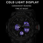 SMAEL 8008 Orologio da uomo luminoso impermeabile multifunzionale per sport all'aria aperta, Red, Black, Orange, Fluorescent Green, Deep Blue, Grass Green, Black Gold, Rose Gold, Black Blue