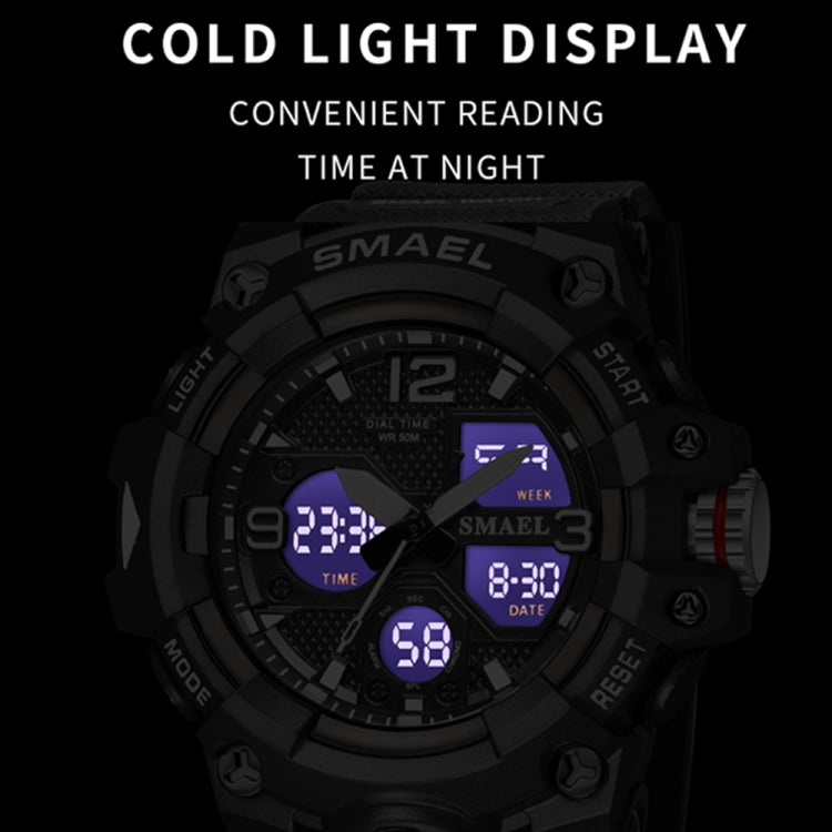 SMAEL 8008 Orologio da uomo luminoso impermeabile multifunzionale per sport all'aria aperta, Red, Black, Orange, Fluorescent Green, Deep Blue, Grass Green, Black Gold, Rose Gold, Black Blue
