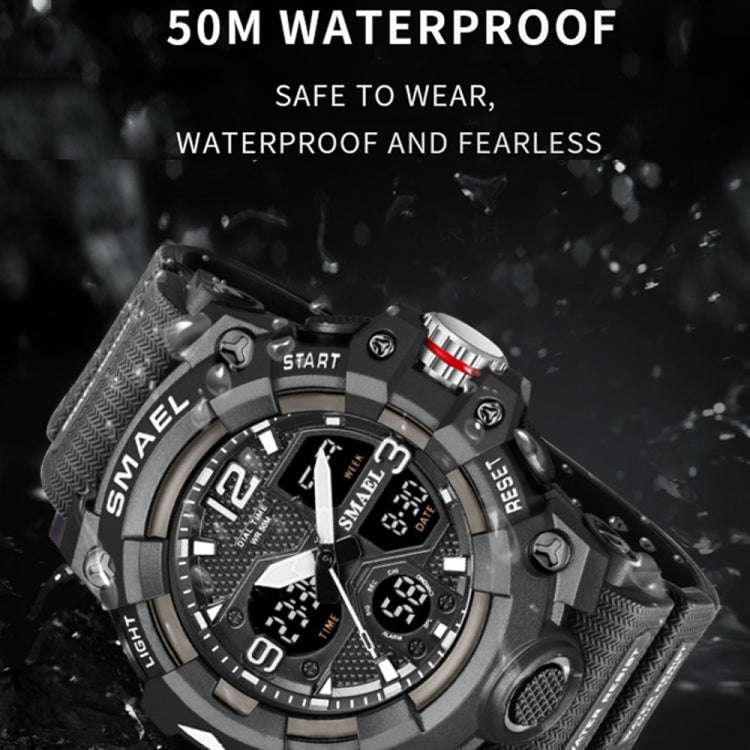 SMAEL 8008 Orologio da uomo luminoso impermeabile multifunzionale per sport all'aria aperta, Red, Black, Orange, Fluorescent Green, Deep Blue, Grass Green, Black Gold, Rose Gold, Black Blue