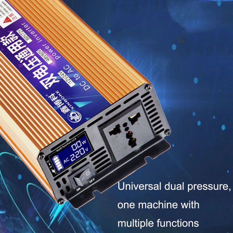 XINBOKE Inverter solare universale per auto a onde positive per la casa, 12V/24V 1500W To 220V 700W, 48V/60V 1500W To 220V 700W, 60V/72V 1500W To 220V 700W, 12V/24V 3000W To 220V 1200W, 48V/60V 3000W To 220V 1200W, 60V/72V 3000W To 220V 1200W