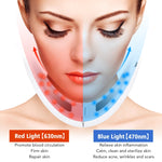 106892 EMS Strumento per il lifting del viso con massaggio a luce rossa e blu a microcorrente, (White), (Pink)