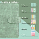 Raccoglitore a fogli mobili in pelle PU con motivo a coccodrillo A6, Crocodile Pattern (Bean Green), Crocodile Pattern (Warm White), Crocodile Pattern (Pink), Crocodile Pattern (Glaze Blue), Crocodile Pattern (Rock Gray)