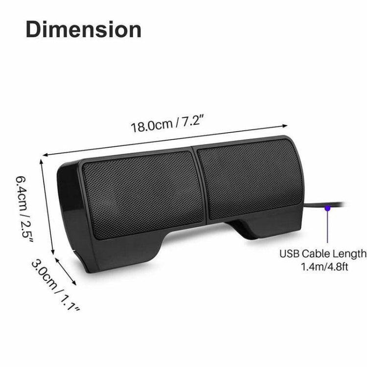 Mini soundbar con altoparlante stereo USB a clip per notebook, laptop, PC, desktop, tablet, Mini Clip-On