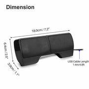 Mini soundbar con altoparlante stereo USB a clip per notebook, laptop, PC, desktop, tablet, Mini Clip-On
