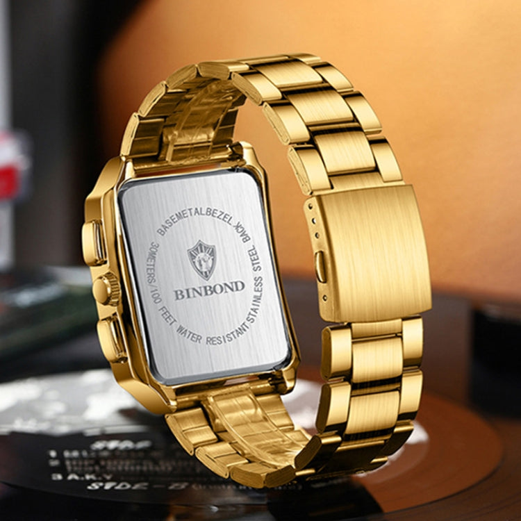 BINBOND B4143 Orologi al quarzo impermeabili da uomo rettangolari da esterno