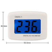DM55-1 AC 110V- 220V LCD Voltmetro digitale Rilevatore di tensione Tester Meter, DM55-1 US Plug, DM55-1 EU Plug