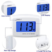 DM55-1 AC 110V- 220V LCD Voltmetro digitale Rilevatore di tensione Tester Meter, DM55-1 US Plug, DM55-1 EU Plug