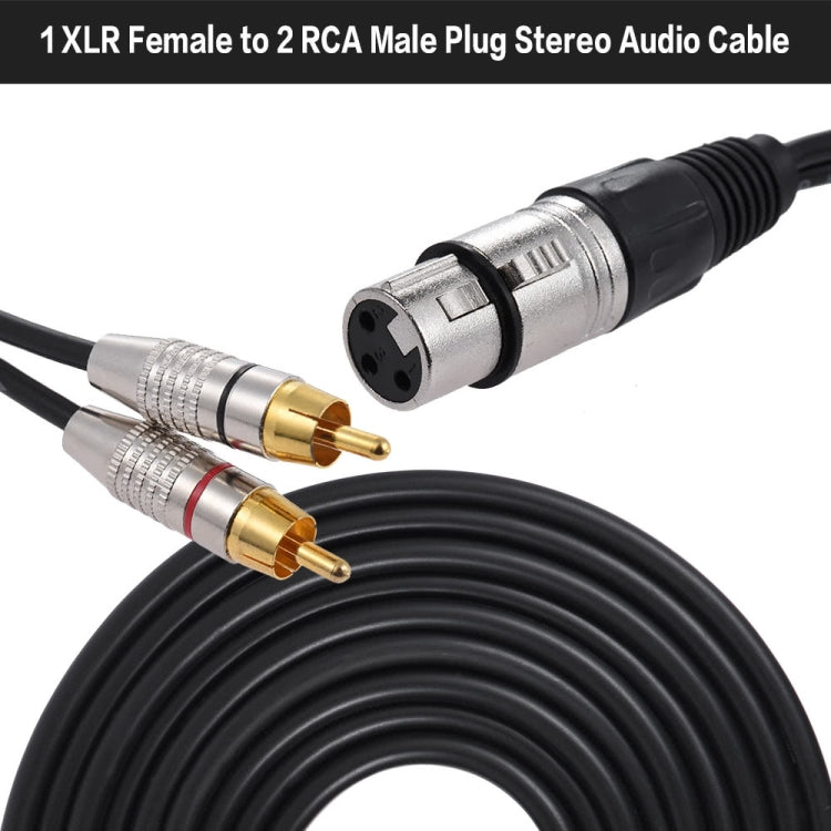Cavo audio stereo da XLR femmina a 2RCA maschio, lunghezza:, 0.5m, 1m, 1.5m, 2m, 3m, 5m, 8m, 10m