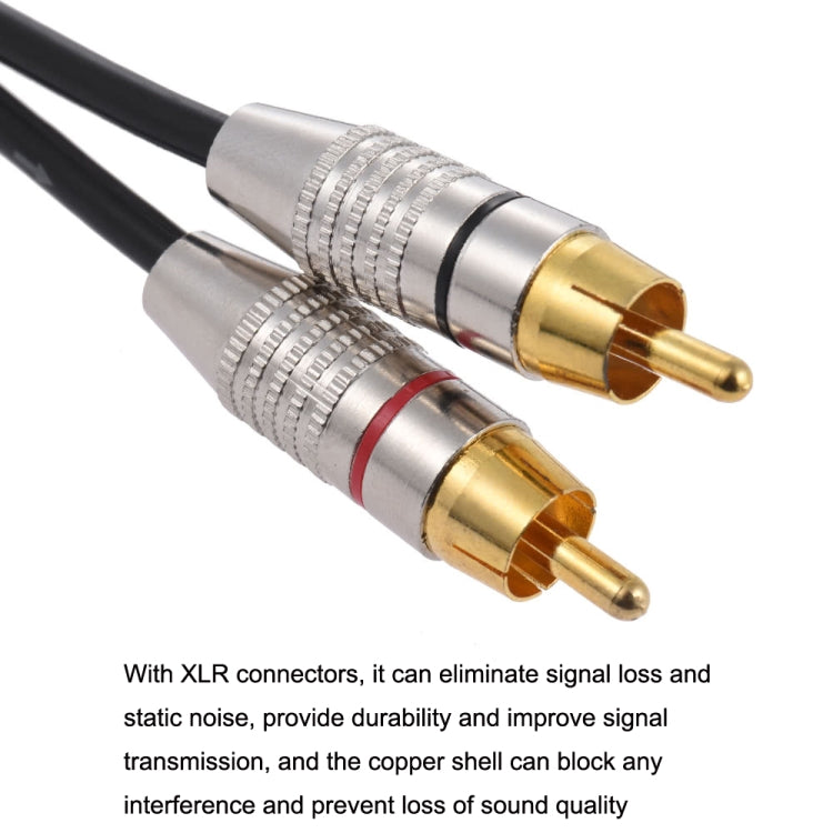Cavo audio stereo da XLR femmina a 2RCA maschio, lunghezza:, 0.5m, 1m, 1.5m, 2m, 3m, 5m, 8m, 10m