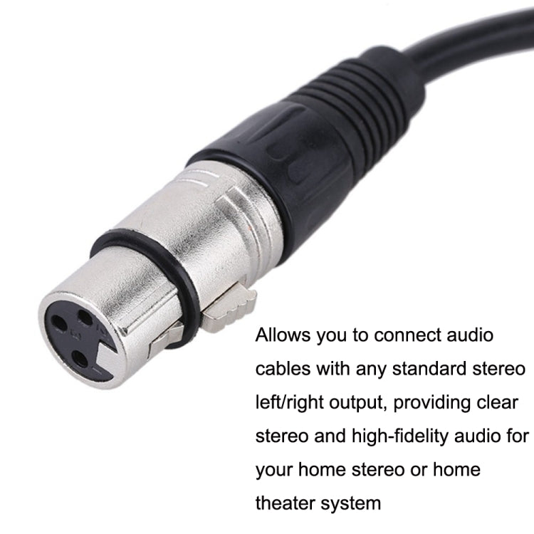Cavo audio stereo da XLR femmina a 2RCA maschio, lunghezza:, 0.5m, 1m, 1.5m, 2m, 3m, 5m, 8m, 10m