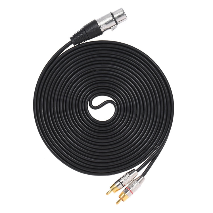 Cavo audio stereo da XLR femmina a 2RCA maschio, lunghezza:, 0.5m, 1m, 1.5m, 2m, 3m, 5m, 8m, 10m