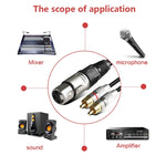 Cavo audio stereo XLR femmina a 2 RCA maschio 0,5-10m