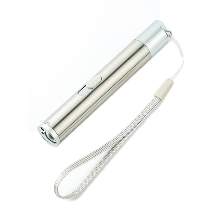 3 in 1 torcia ricaricabile USB penna laser a infrarossi rilevatore di valuta lampada, Silver