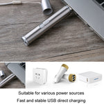 3 in 1 torcia ricaricabile USB penna laser a infrarossi rilevatore di valuta lampada, Silver